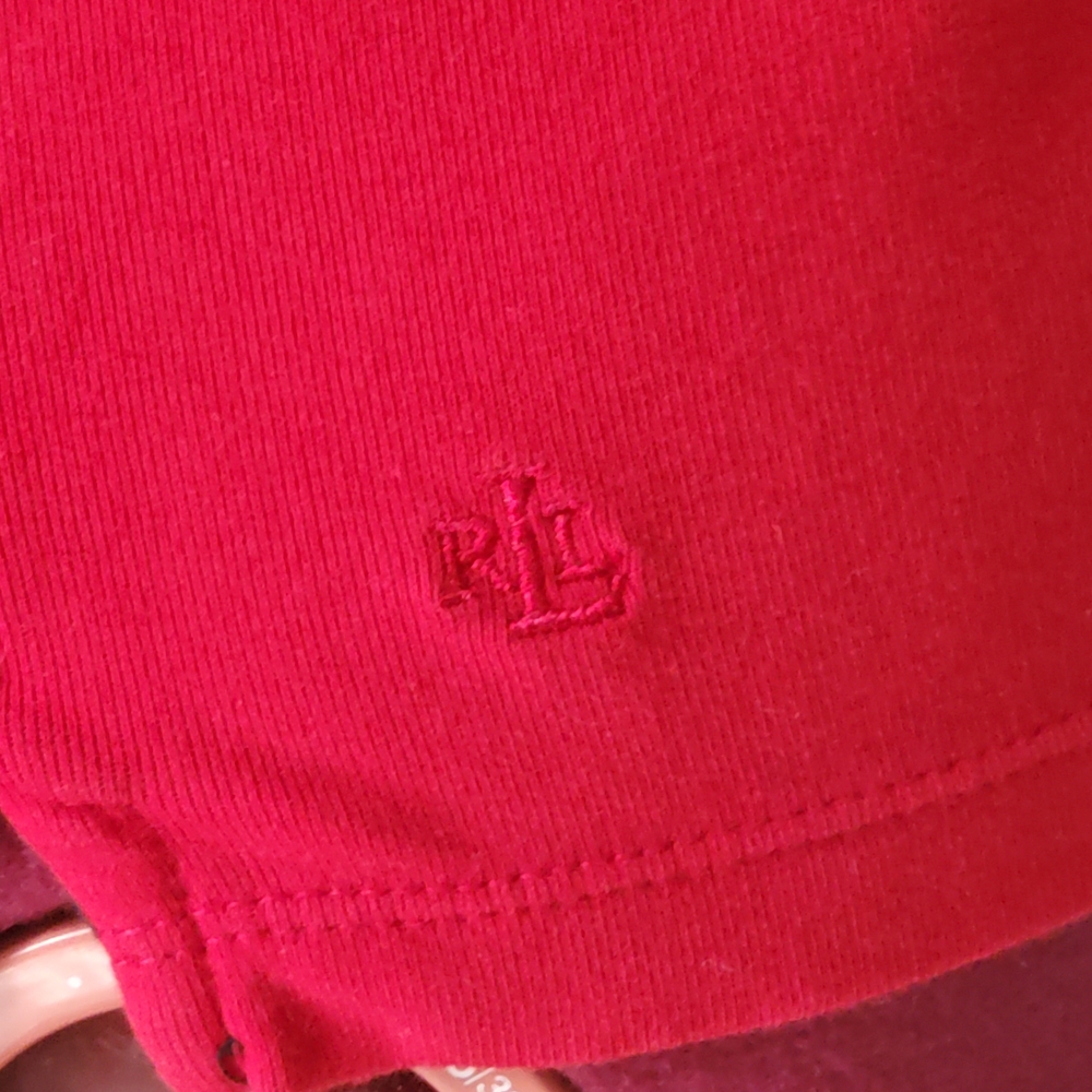 Lauren Ralph Lauren Vibrant Red Long Sleeve Top Tee Shirt Size PS - Picture 5 of 7
